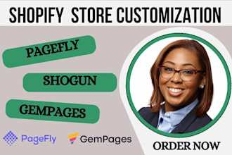 do shopify landing page design with pagefly, shogun or gempages