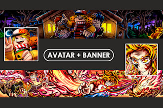 illustrate a game kit banner and avatar profile for you