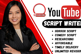 be your youtube scriptwriter, script writing, true crime script, horror script