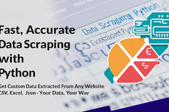 do expert python web scraping, data scraping, and make custom web scraper