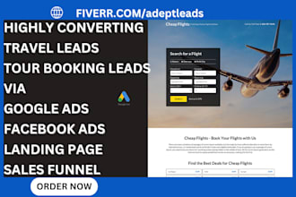 generate travel leads tour booking landing page transportation hospitality ads