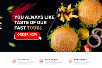 design restaurant website, food website, fast food, online food ordering