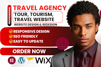 travel agency website, tour, tourism website, travel website in wordpress or wix