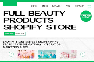 setup a branded shopify store for skincare, cosmetics and beauty products store