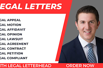 be your US attorney and draft a legal demand letter,letterhead,petition,motion