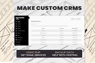 develop custom PHP CRM, admin dashboards, and web apps