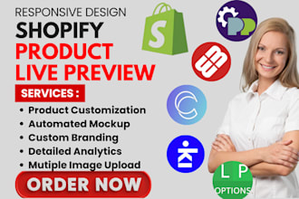 setup shopify product live previews zepto lpo webyze w3 customily kickflip app