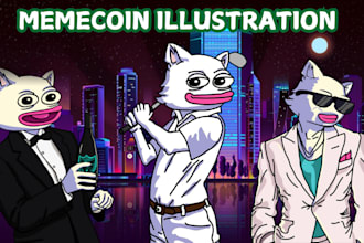 animated meme coin telegram sticker, crypto memecoin logo, crypto meme website