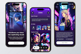 create ai art generator app, ai image generator app, ai video generator app