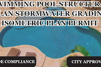 swimming pool structural plan stormwater grading isometric pipe permit