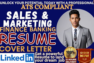 write a professional sales and marketing resume, banking resume