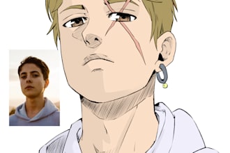 illustrate your portrait in style manga