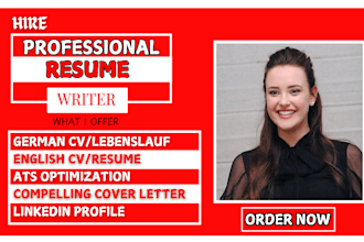 write your german and english resume lebenslauf, bewerbung and cover letter