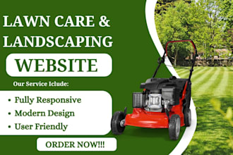 build lawn care website landscaping website, booking, gardening cleaning website