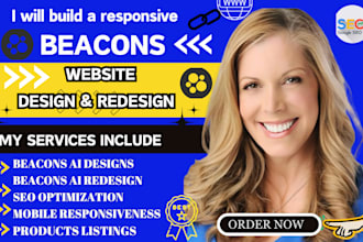 design or redesign beacon ai website, stanstore, gumroad, payphip