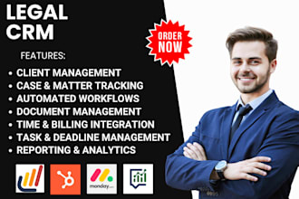 setup legal CRM clio, law ruler, mycase monday lawmatics attorneysync zoho