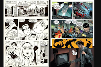 draw comic book illustration comic book page panel retro comic vintage poster