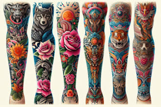 create custom tattoo design, tattoo sleeve