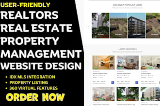 design responsive realtors real estate website property management website