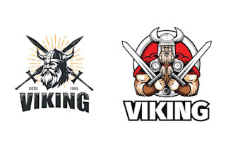 make vintage viking head logo