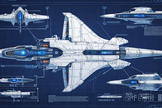 design a spaceship, sci fi vehicle illustration and sci fi art