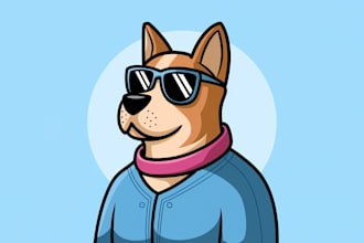 draw illustration animal pet cartoon portrait vector art
