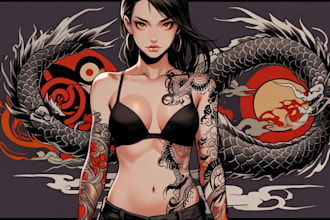 create tattoo japanese old school design