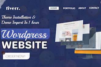 install wordpress theme and upload demo content fast