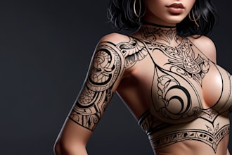 create a traditional or old school style tattoo design