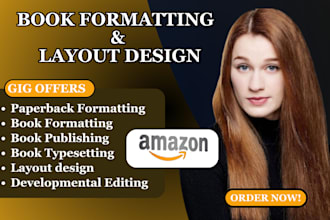 do book typesetting, layout design, paperback formatting for amazon kdp