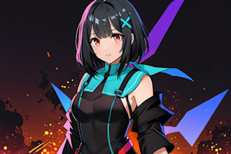 illustrate anime character, vtuber, oc art, of any kind