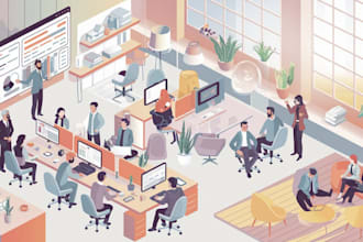 create a custom and engaging 2d animated isometric explainer or sale video