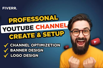 create and setup youtube channel with SEO logo and banner