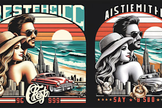 make vintage retro tshirt design for you