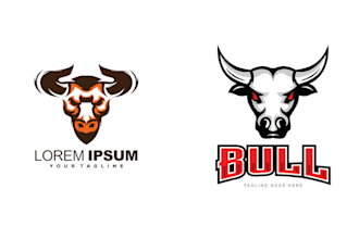 do high quality cow bull logo design