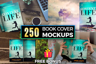 create 250 realistic book cover mockups