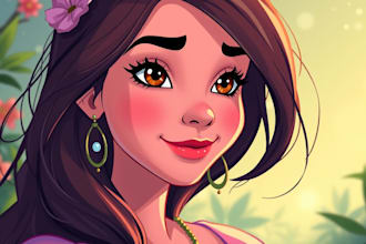 design a disney style portrait of you