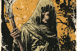 make a dark art illustration,graphic design
