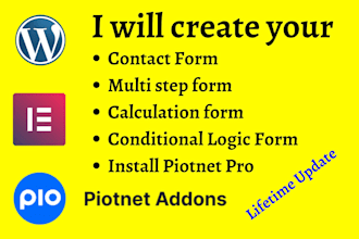 create multi step calculation conditional piotnet forms for elementor