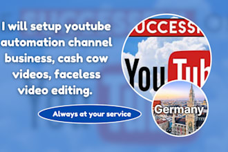 setup youtube automation channel business, cash cow videos, faceless video edit