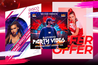 create a house party, techno, edm or any event flyers