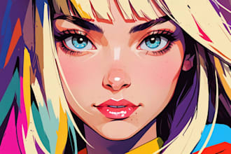make an awesome and color full vector wpap pop art