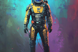 draw a sci fi character illustration or sci fi art