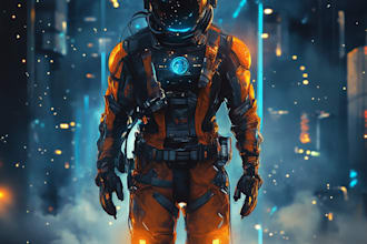 draw a sci fi character or sci fi character illustration