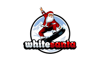 make white santa skis board maker logo design