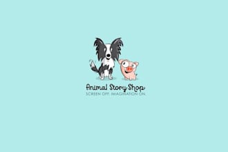 design smart playful animal themed children books logo