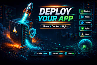 deploy node js, react app with nginx , linux, and docker