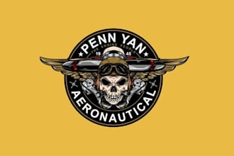 design unique old school aviation logo