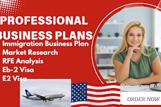 write immigration business plan for eb2 niw, e2, l1 visa USA