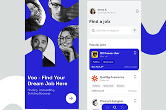 develop job portal app, job listing app, job finder app like indeed job app